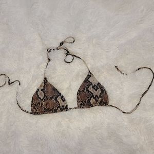 Meshki Snake Print Bikini Top